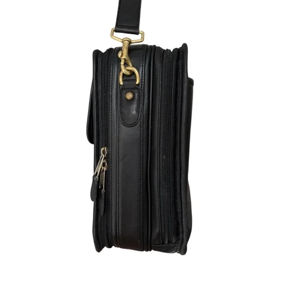 Coach Vintage Black Glove Tanned Leather 0537 Laptop Messenger Bag Case Luggage - Picture 12 of 16